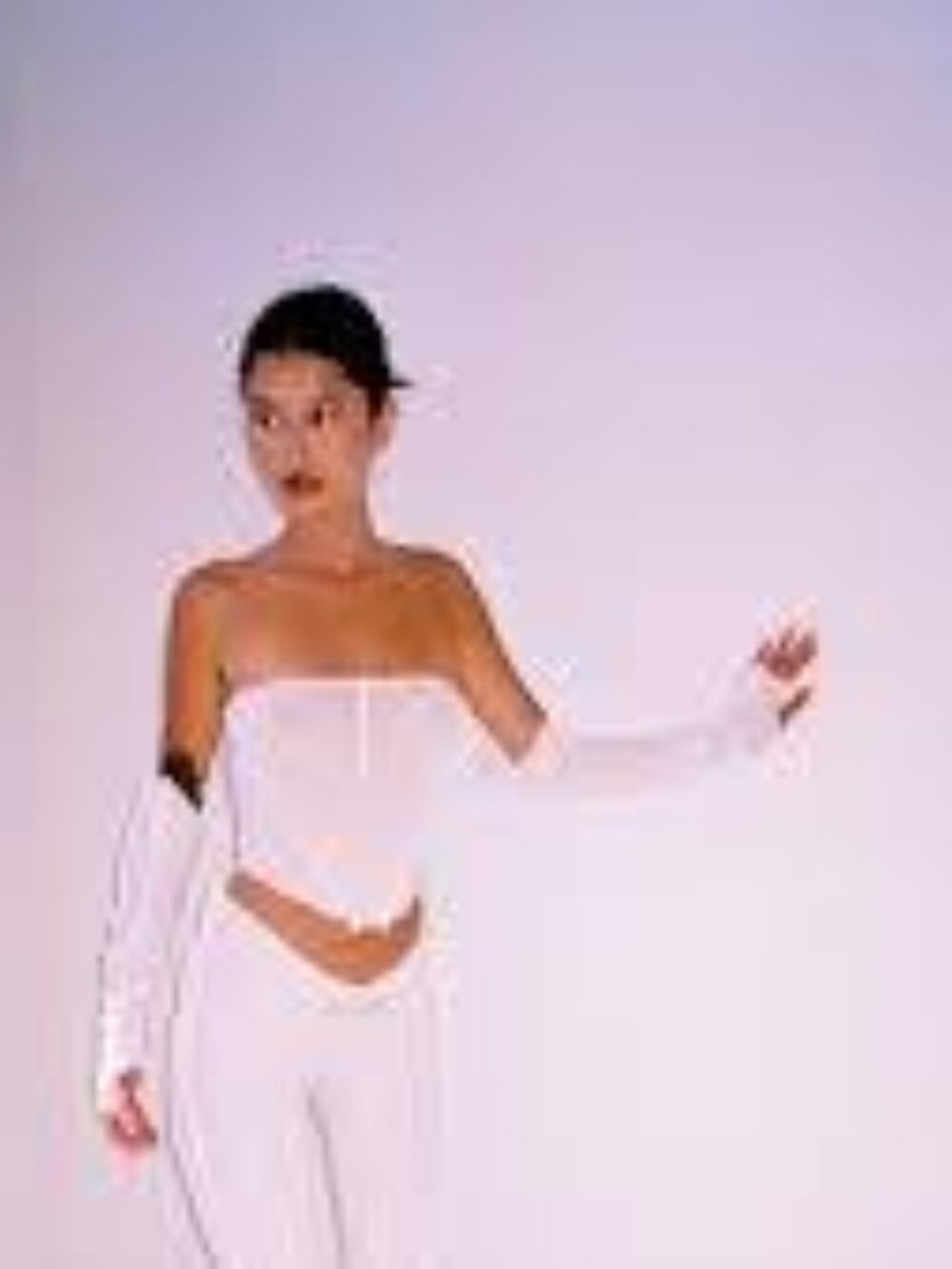 Sami Miro Vintage White Ribbed V Cut Tube Top NWT, XSmall